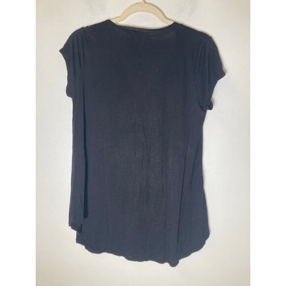 Bordeaux Black V Neck Tee Sz S - Picture 2 of 2